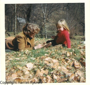With my mother, who seems to be examining a rotten branch