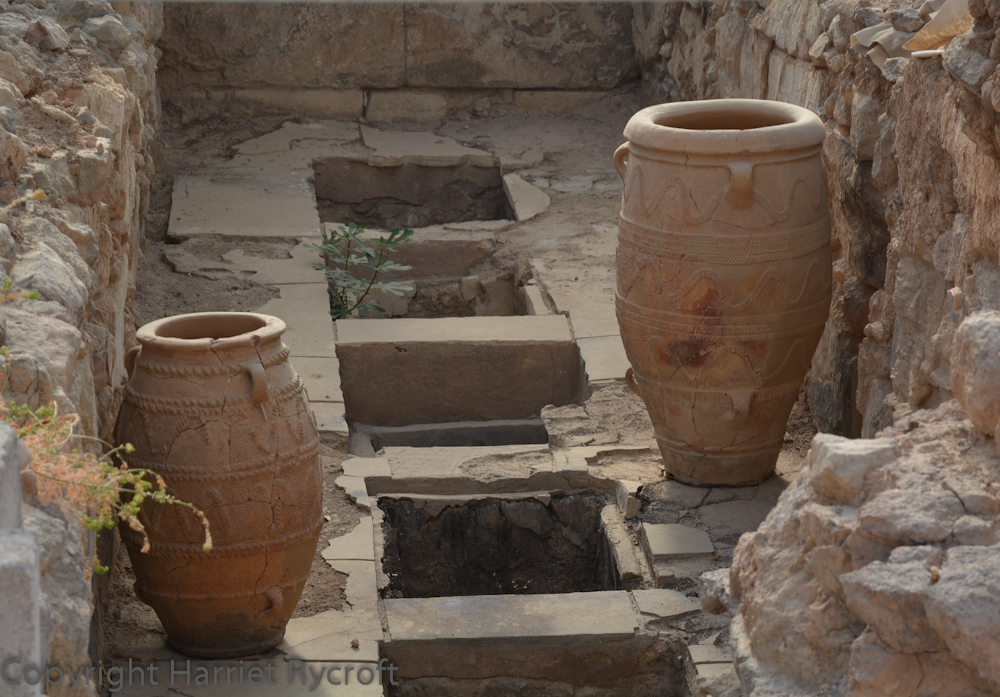 Pithoi in storage rooms at Knossos
