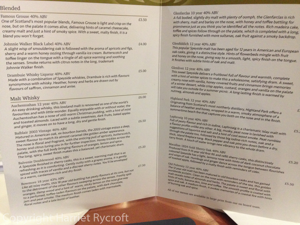 Whisky list. Yes of course we did.