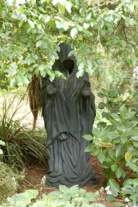 The Grim Reaper in a garden in New Zealand